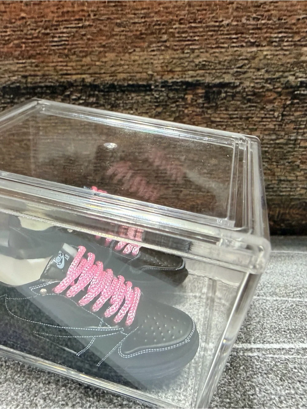 Nike Black AF1 with Pink Laces Mini Collectible No Keychain